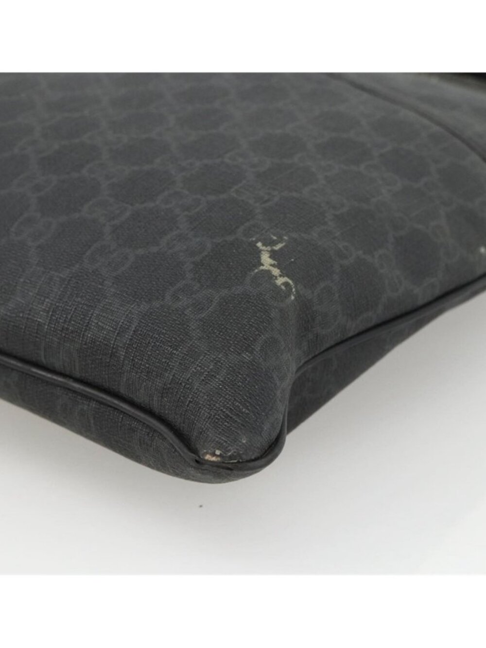 Authentic GUCCI GG Supreme Shoulder Bag PVC Black Silver 162904 - Picture 16 of 16